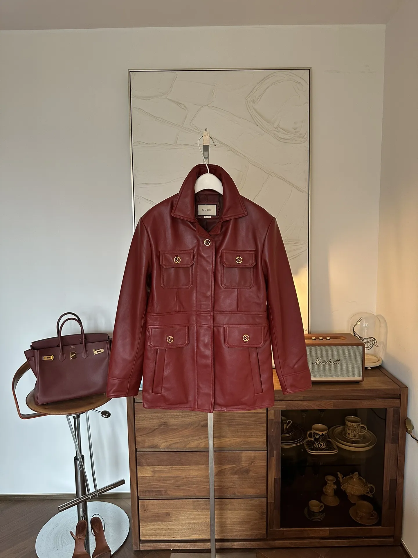 GUCCI Женский кожаный жакет GUCCI Женский кожаный жакет