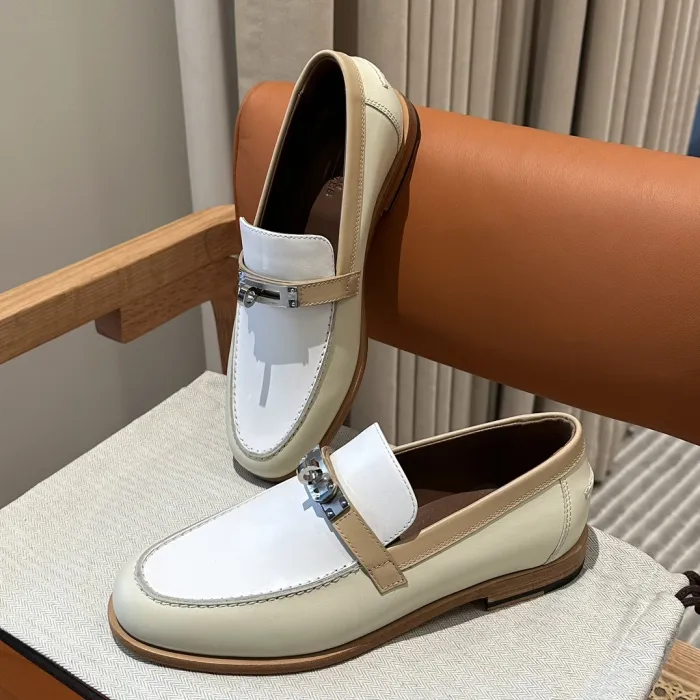  HERMES Женские лоферы Destin комбинированные