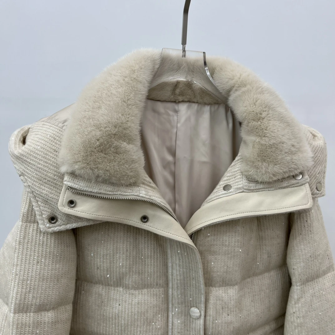 BRUNELLO CUCINELLI Женский удлинённый пуховик из кашемира BRUNELLO CUCINELLI Женский удлинённый пуховик из кашемира