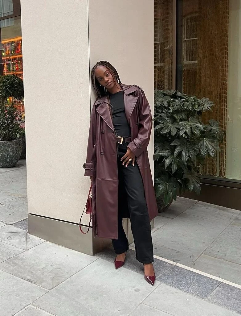 SAINT LAURENT Женский кожаный плащ SAINT LAURENT Женский кожаный плащ