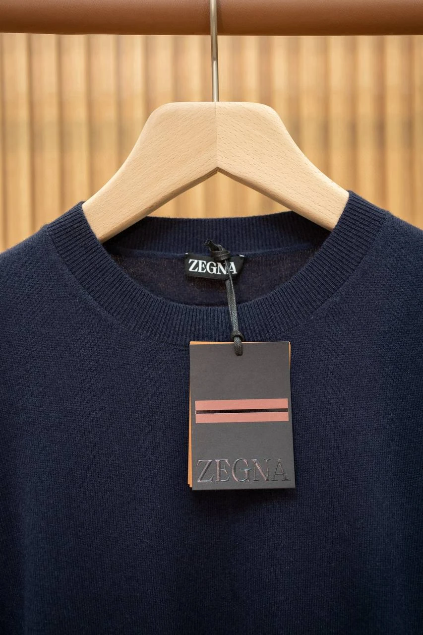 ERMENEGILDO ZEGNA Мужской свитер из кашемира с круглым воротом