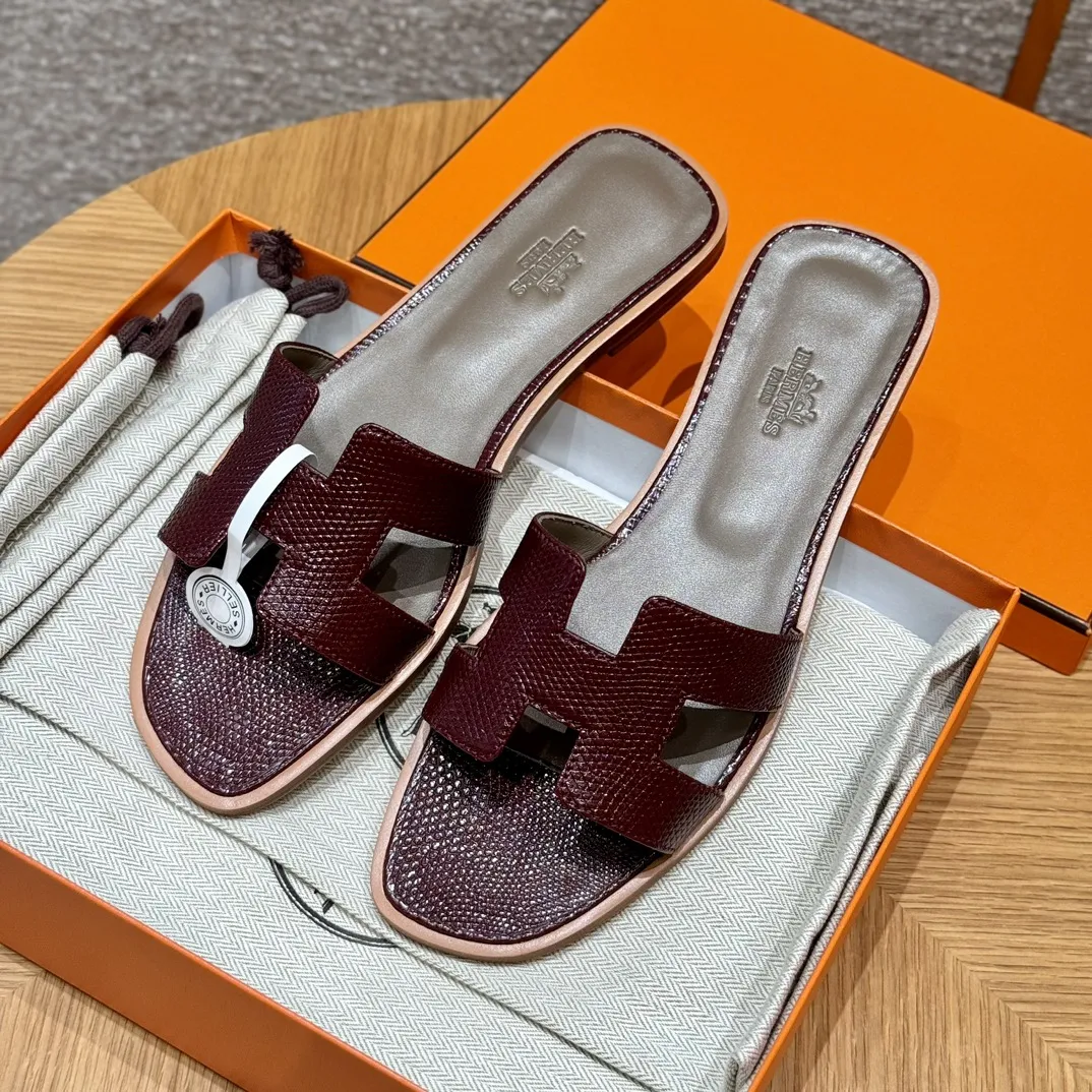 HERMES Женские сандалии Oran кожа ящерицы 