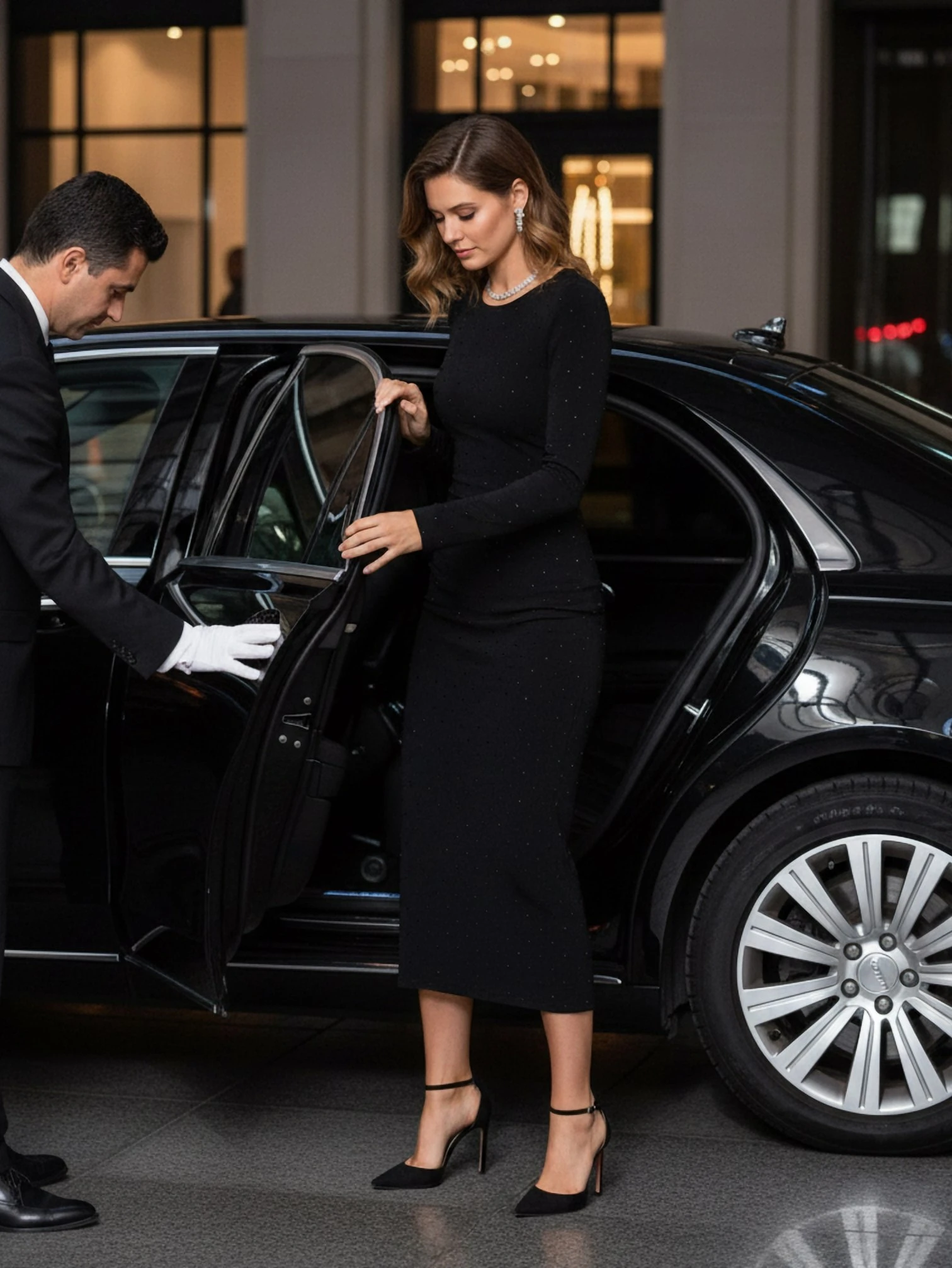 SAINT LAURENT Женское платье с мелкими сияющими вставками