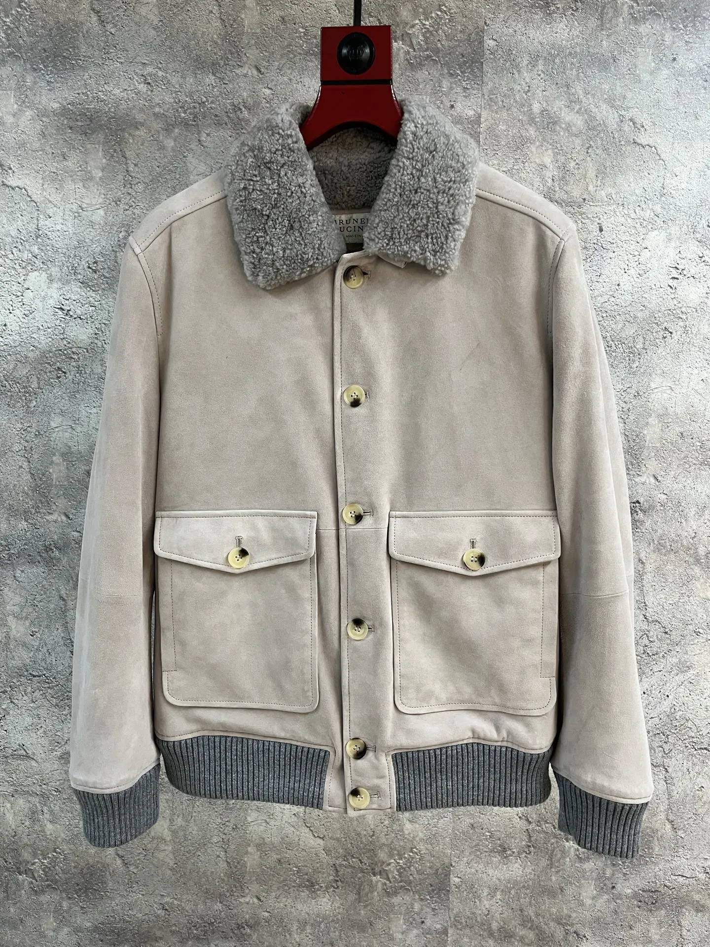 BRUNELLO CUCINELLI Мужская куртка из замши и меха BRUNELLO CUCINELLI Мужская куртка из замши и меха