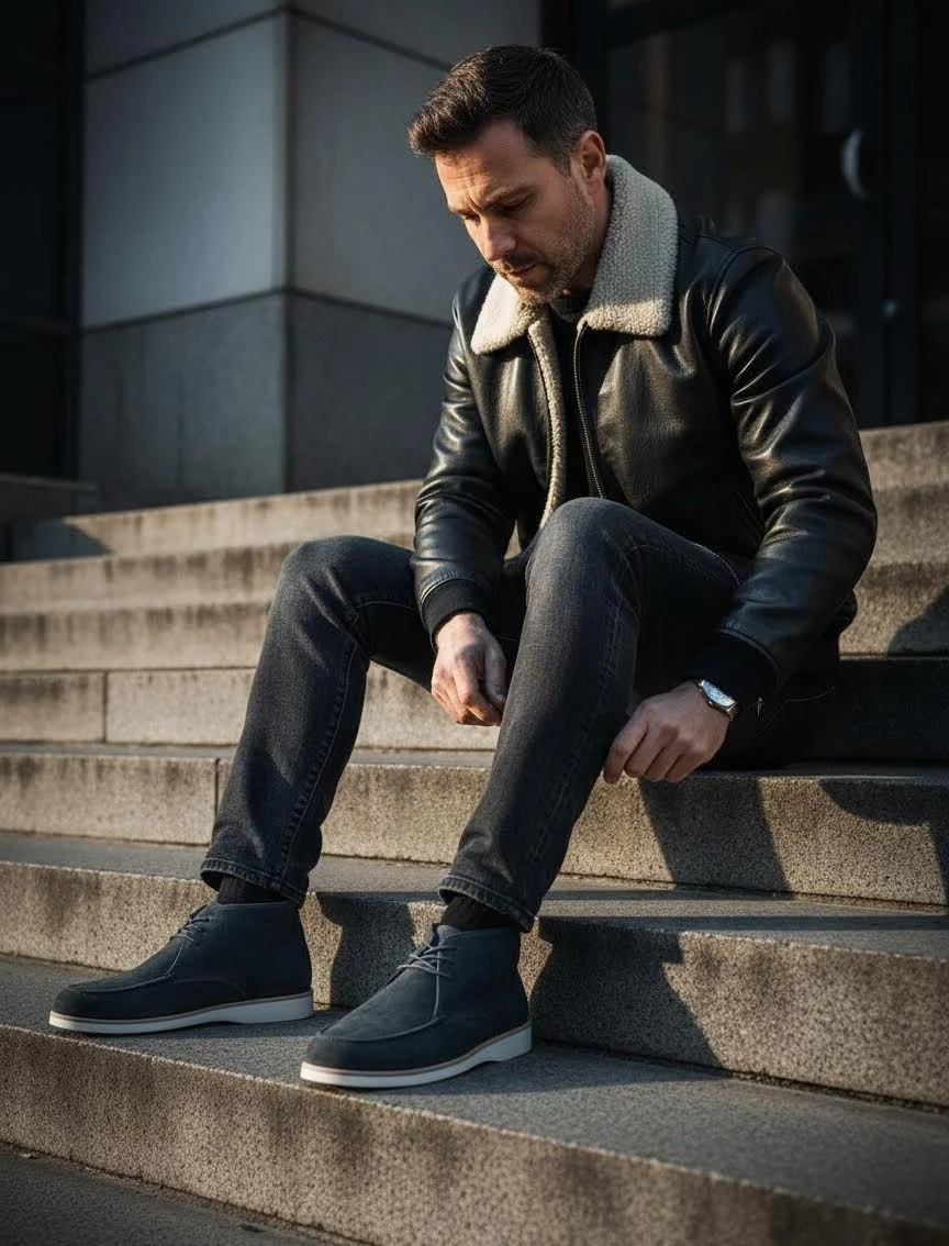 HERMES Мужские замшевые ботинки 