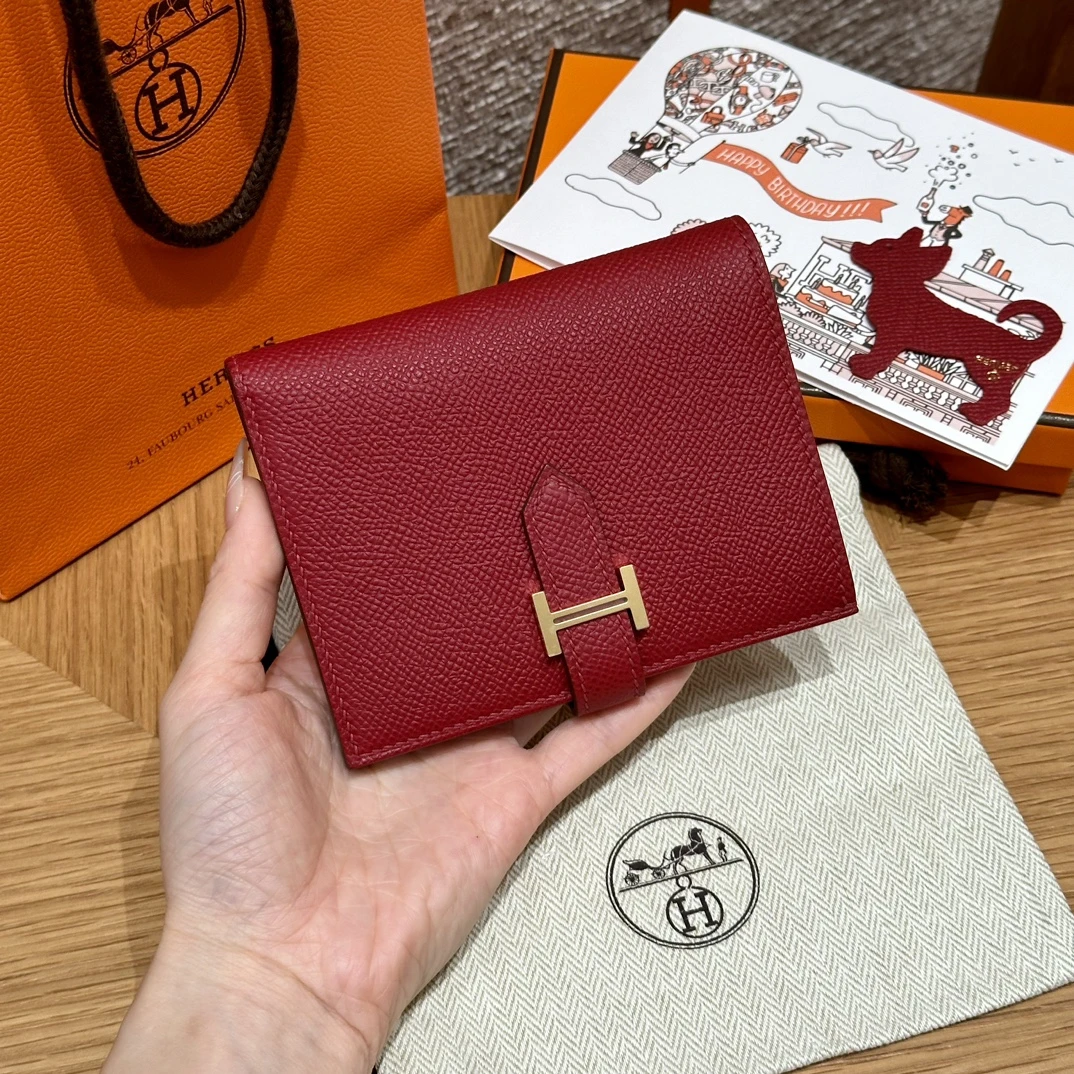 HERMES Кошелёк Bearn 12 см K1/Rouge grenat Epsom HERMES Кошелёк Bearn 12 см K1/Rouge grenat Epsom