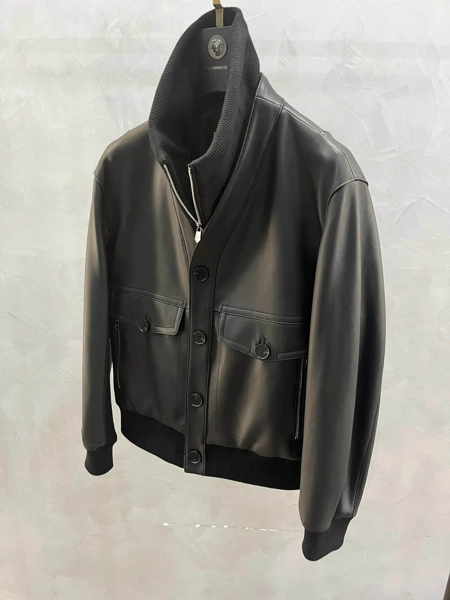 HERMES Мужская кожаная куртка HERMES Мужская кожаная куртка