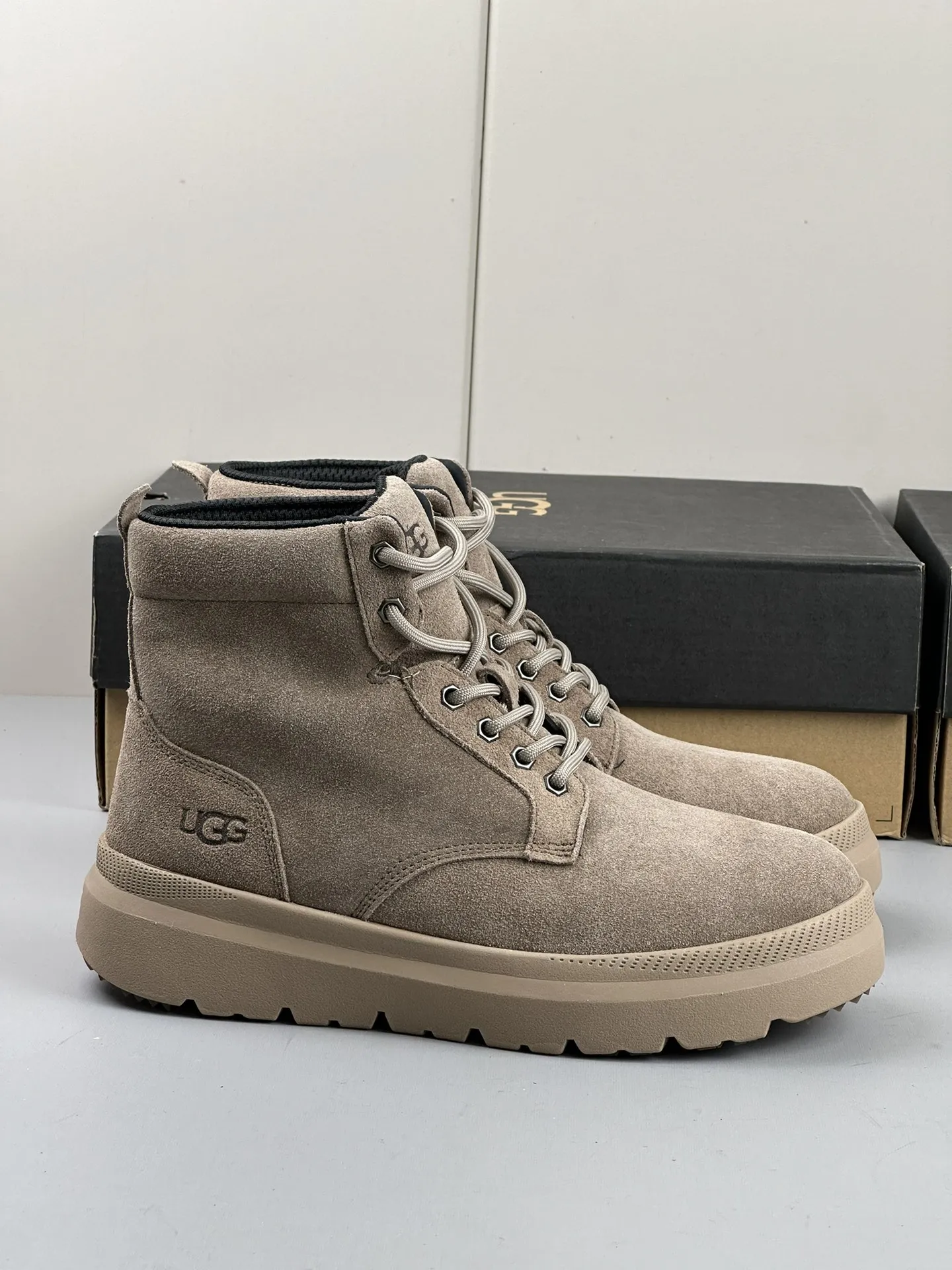 UGG Мужские ботинки коричневые с шерстяной стелькой