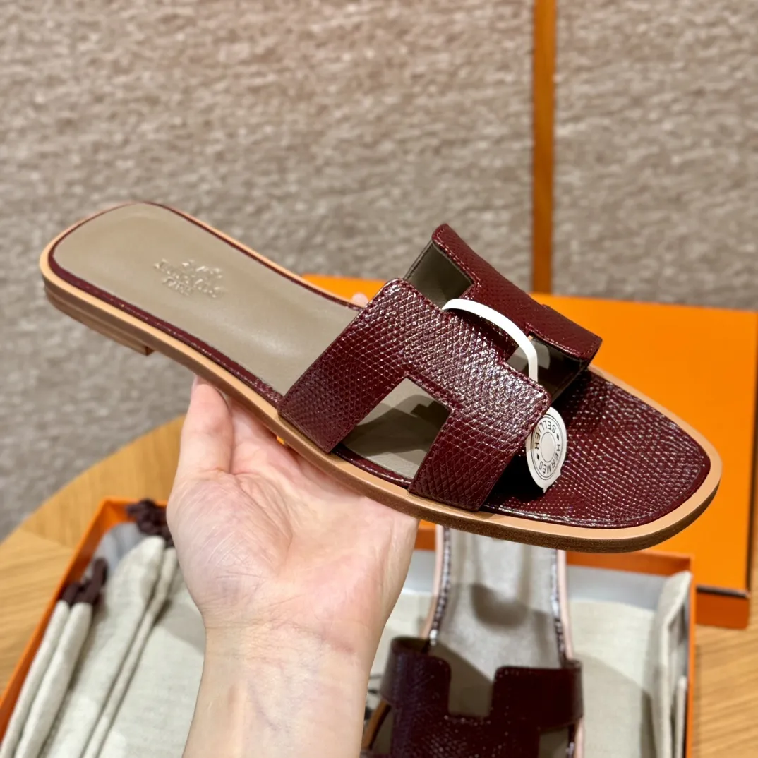 HERMES Женские сандалии Oran кожа ящерицы 