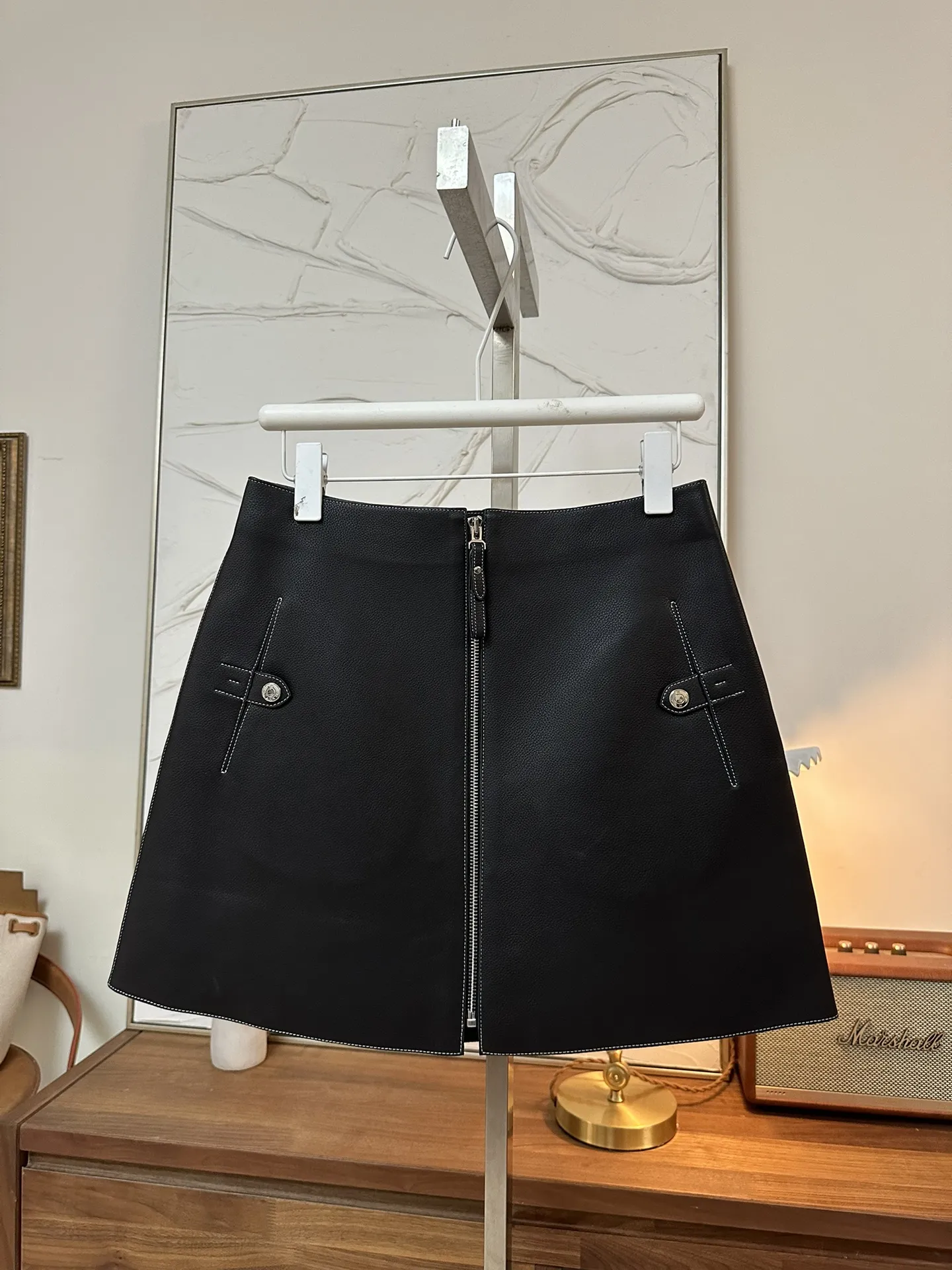 HERMES Женская кожаная юбка HERMES Женская кожаная юбка