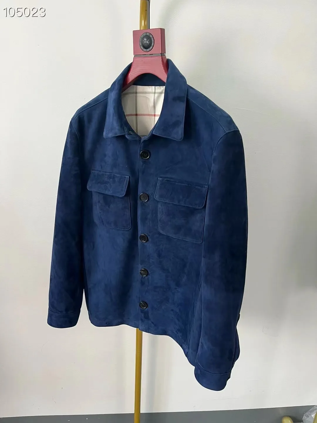 LORO PIANA Мужская куртка из замши на пуговицах с воротником