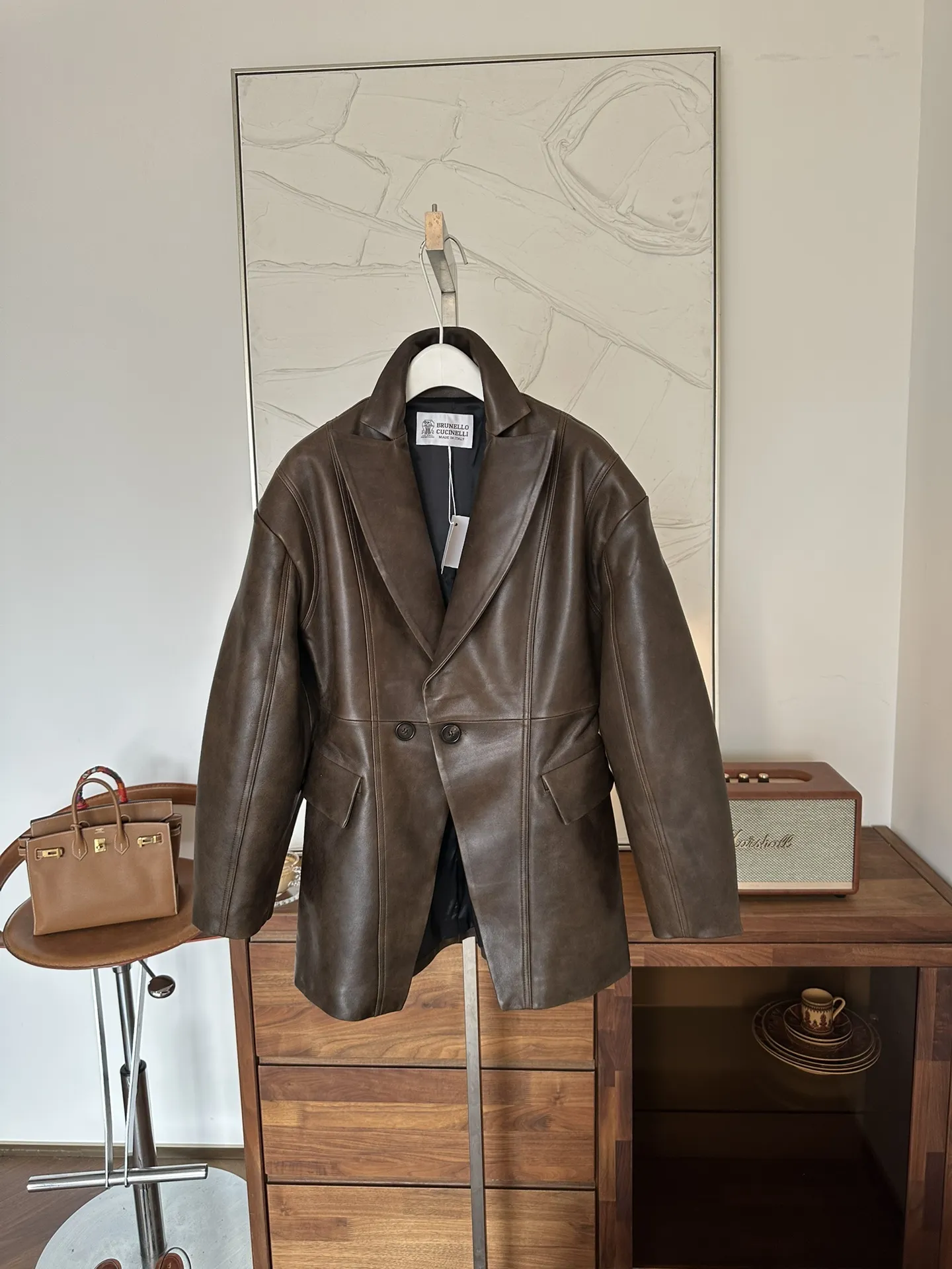 BRUNELLO CUCINELLI Женский кожаный жакет BRUNELLO CUCINELLI Женский кожаный жакет