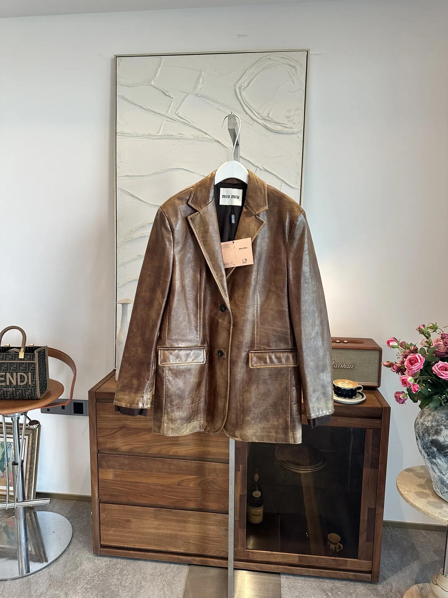 MIU MIU Женский кожаный жакет MIU MIU Женский кожаный жакет