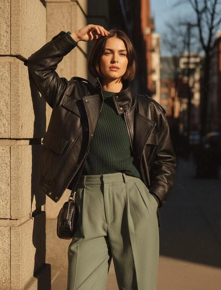 SAINT LAURENT Женская кожаная куртка SAINT LAURENT Женская кожаная куртка