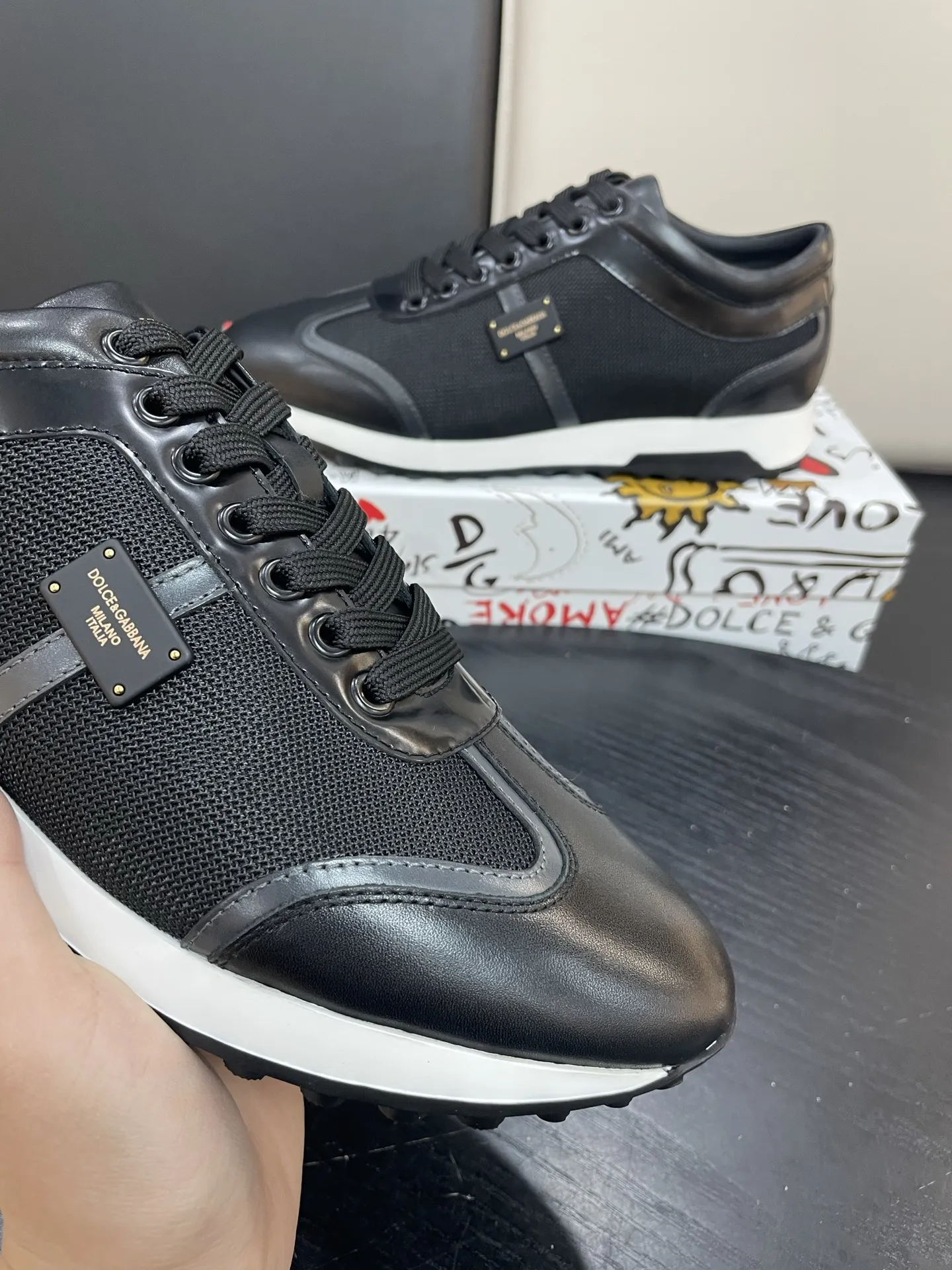 DOLCE & GABBANA Мужские кроссовки из телячьей кожи