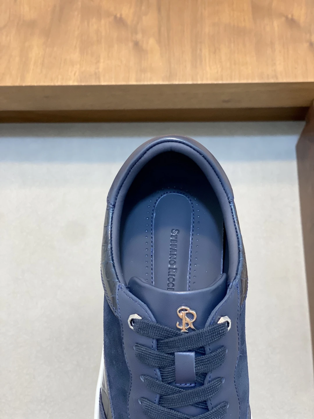 STEFANO RICCI Мужские кроссовки из телячьей кожи бежевые с белой подошвой