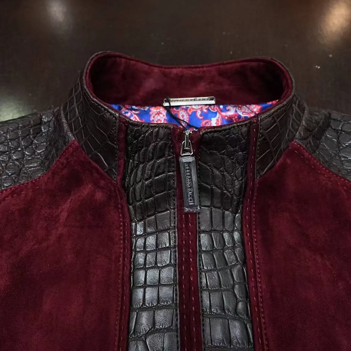 STEFANO RICCI Мужская куртка замша и кожа крокодила STEFANO RICCI Мужская куртка замша и кожа крокодила