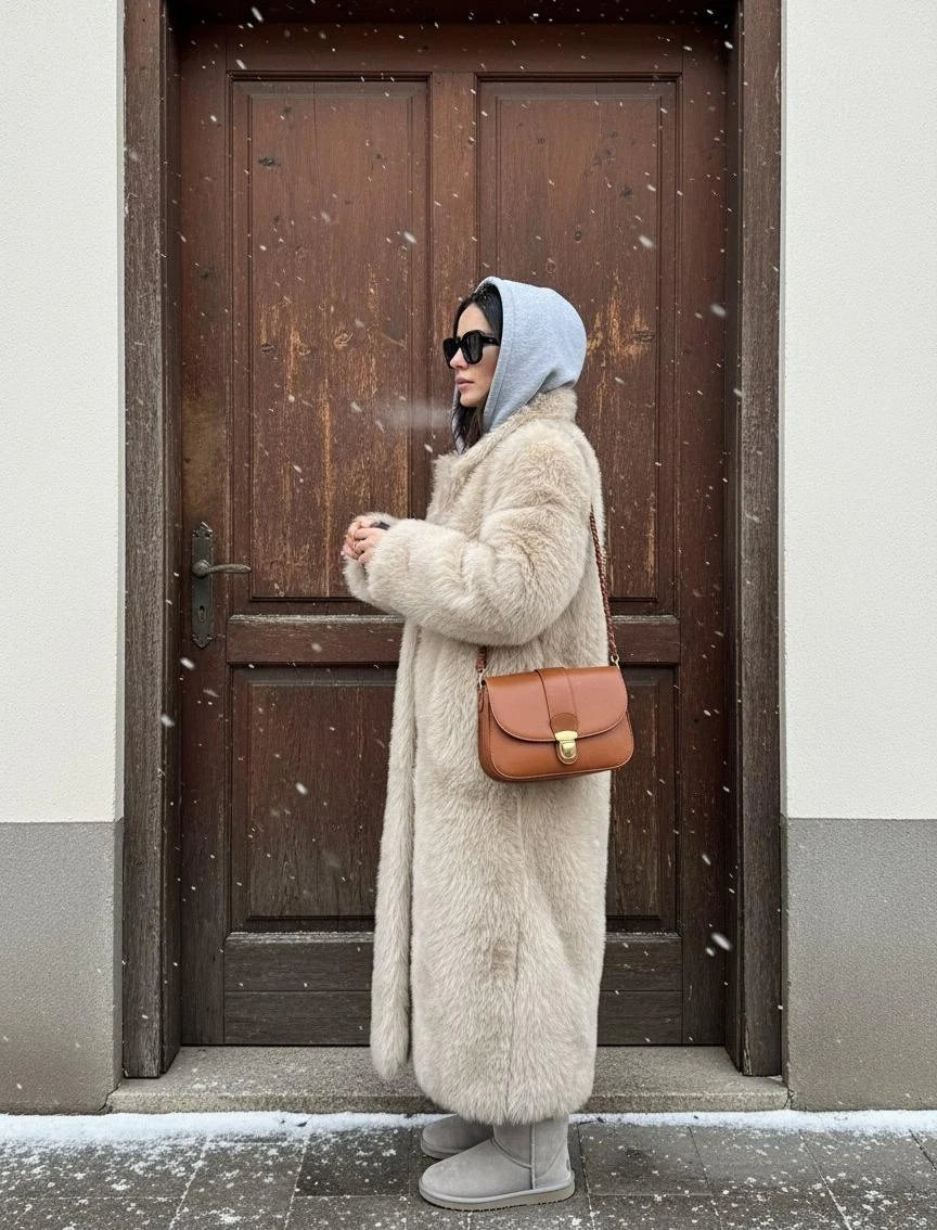 HERMES Женская шуба из овчины HERMES Женская шуба из овчины