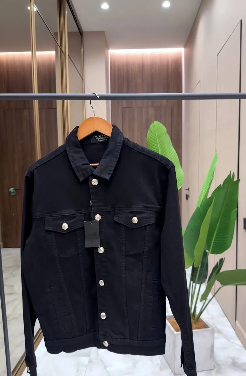 PHILIPP PLEIN Мужская джинсовка с черепом PHILIPP PLEIN Мужская джинсовка с черепом