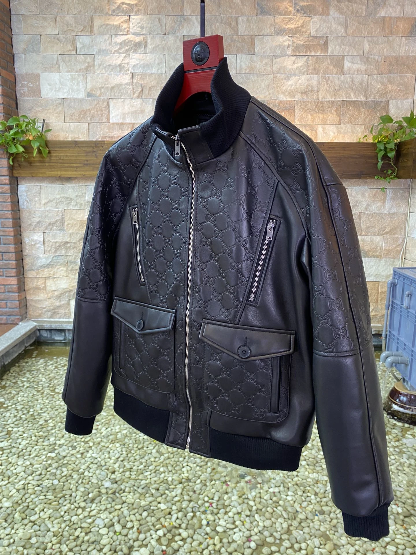 GUCCI Мужская кожаная куртка GUCCI Мужская кожаная куртка