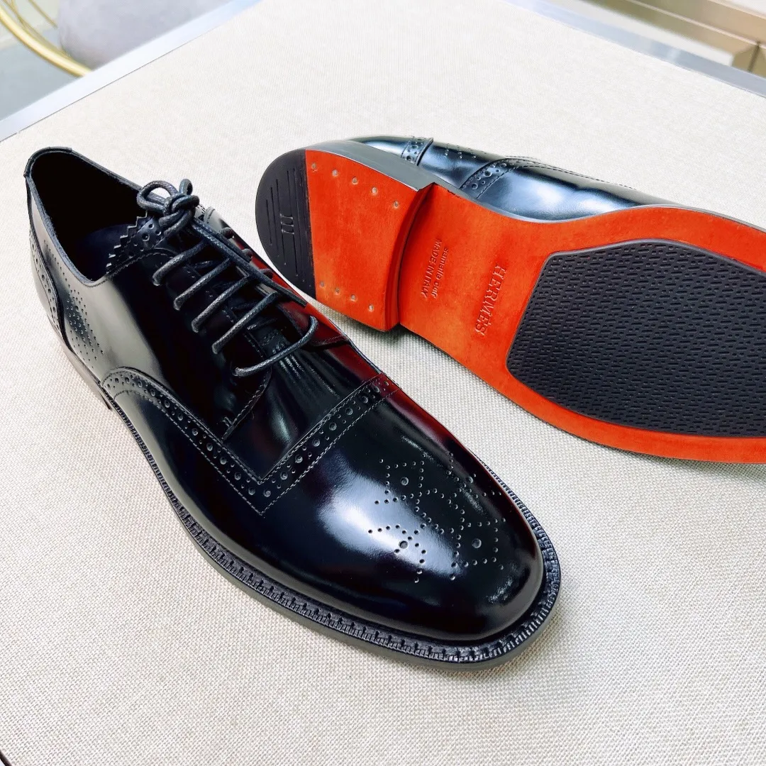 HERMES Мужские туфли из воловьей кожи HERMES Мужские туфли из воловьей кожи