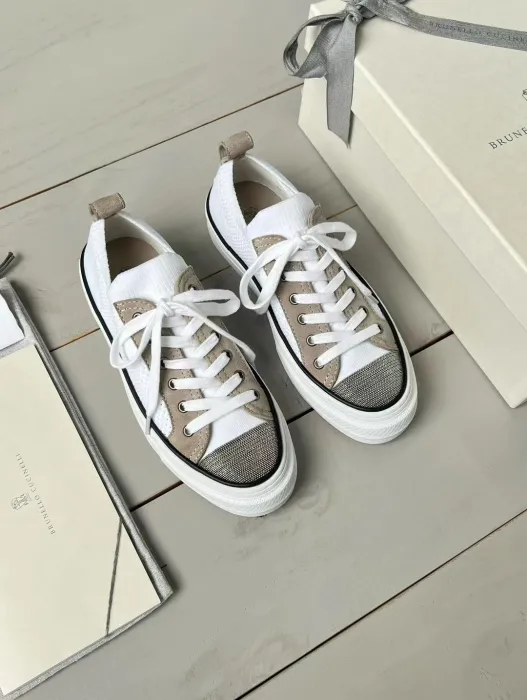 BRUNELLO CUCINELLI Женские кеды с текстильными вставками