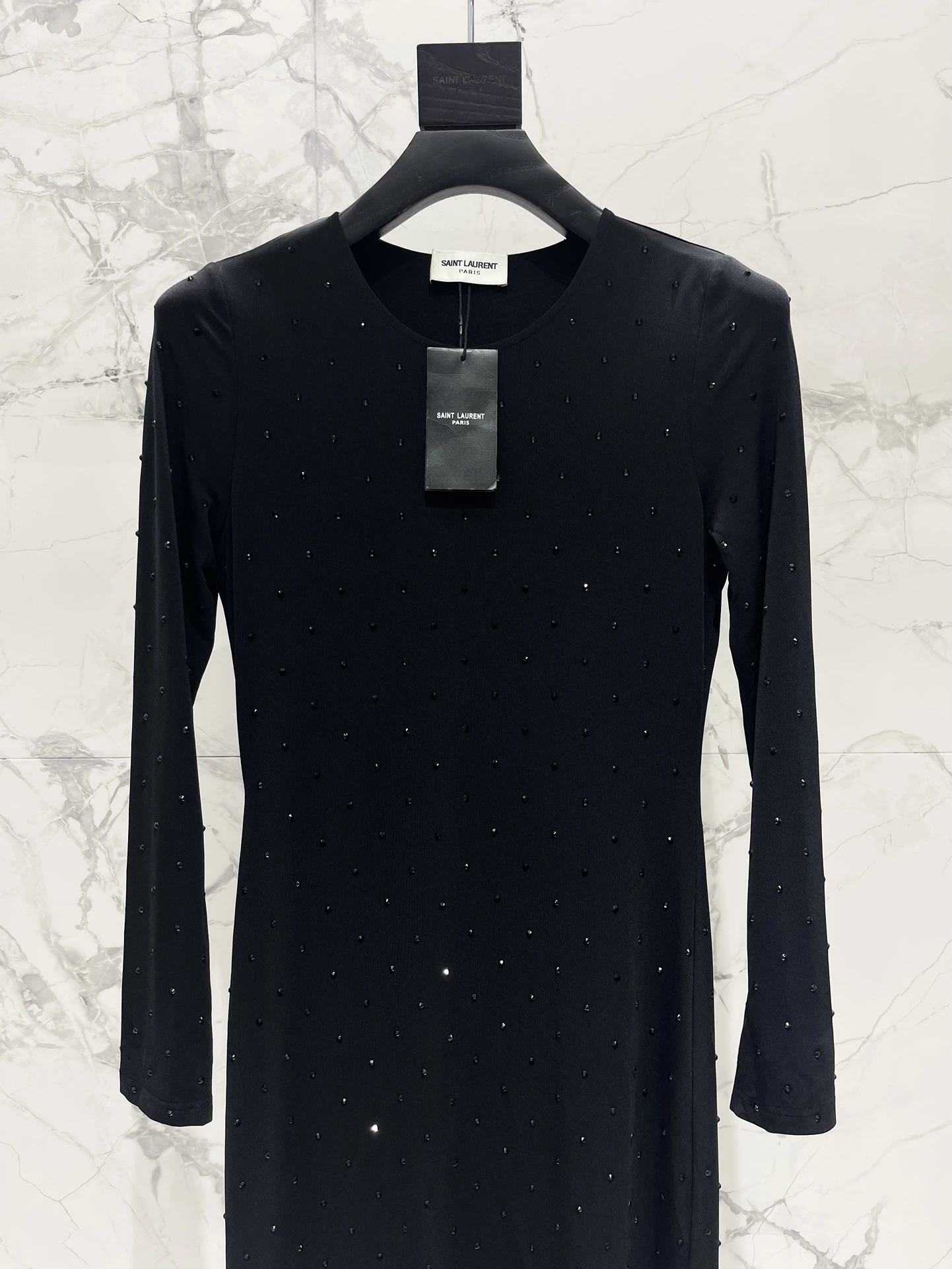 SAINT LAURENT Женское платье с мелкими сияющими вставками