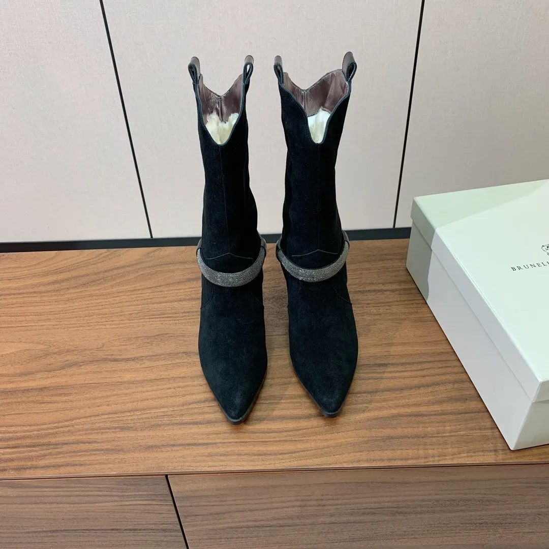 BRUNELLO CUCINELLI Женские замшевые сапоги BRUNELLO CUCINELLI Женские замшевые сапоги