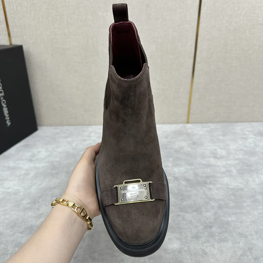 DOLCE & GABBANA Мужские замшевые ботинки челси DOLCE & GABBANA Мужские замшевые ботинки челси