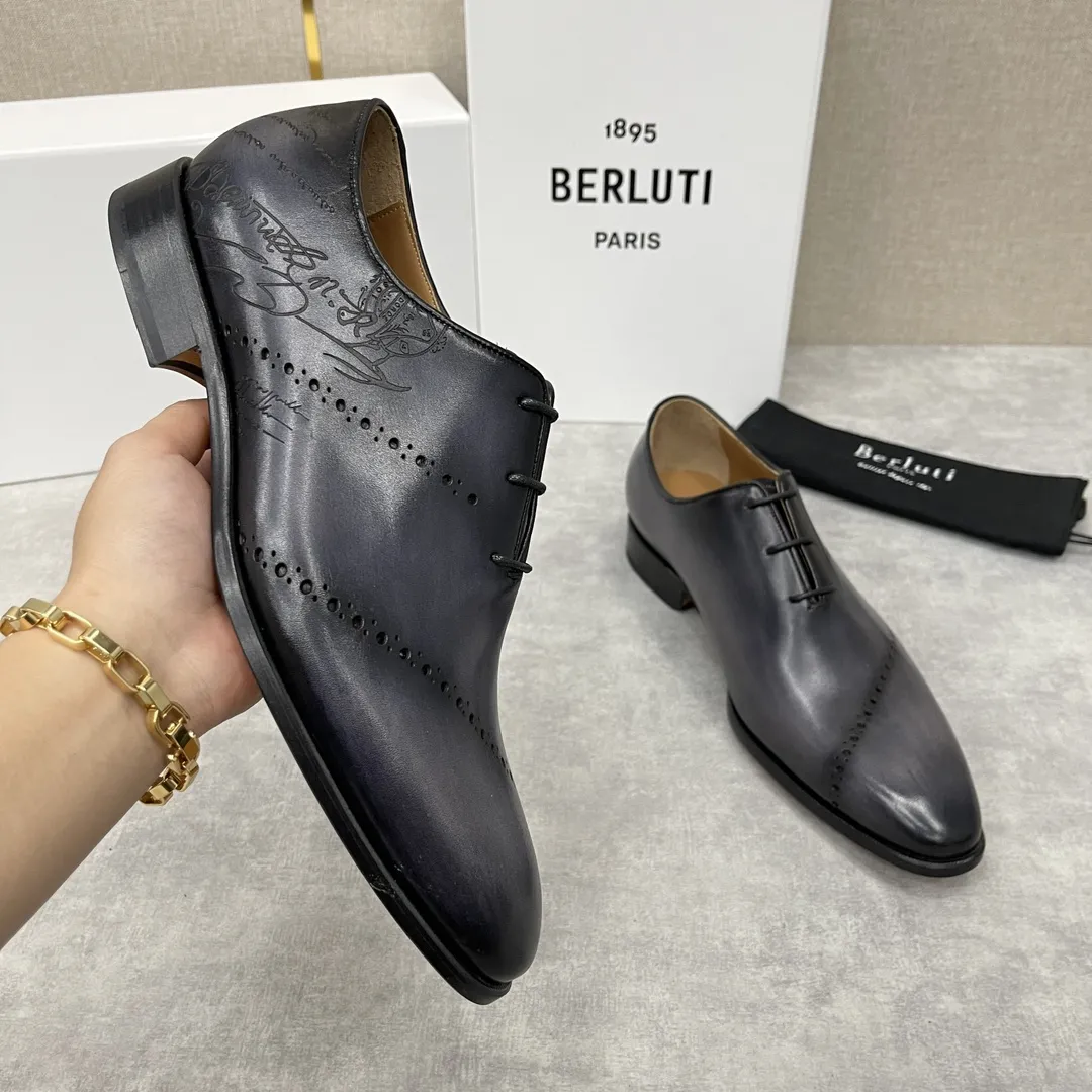 BERLUTI Мужские туфли из телячьей кожи - оксфорды 