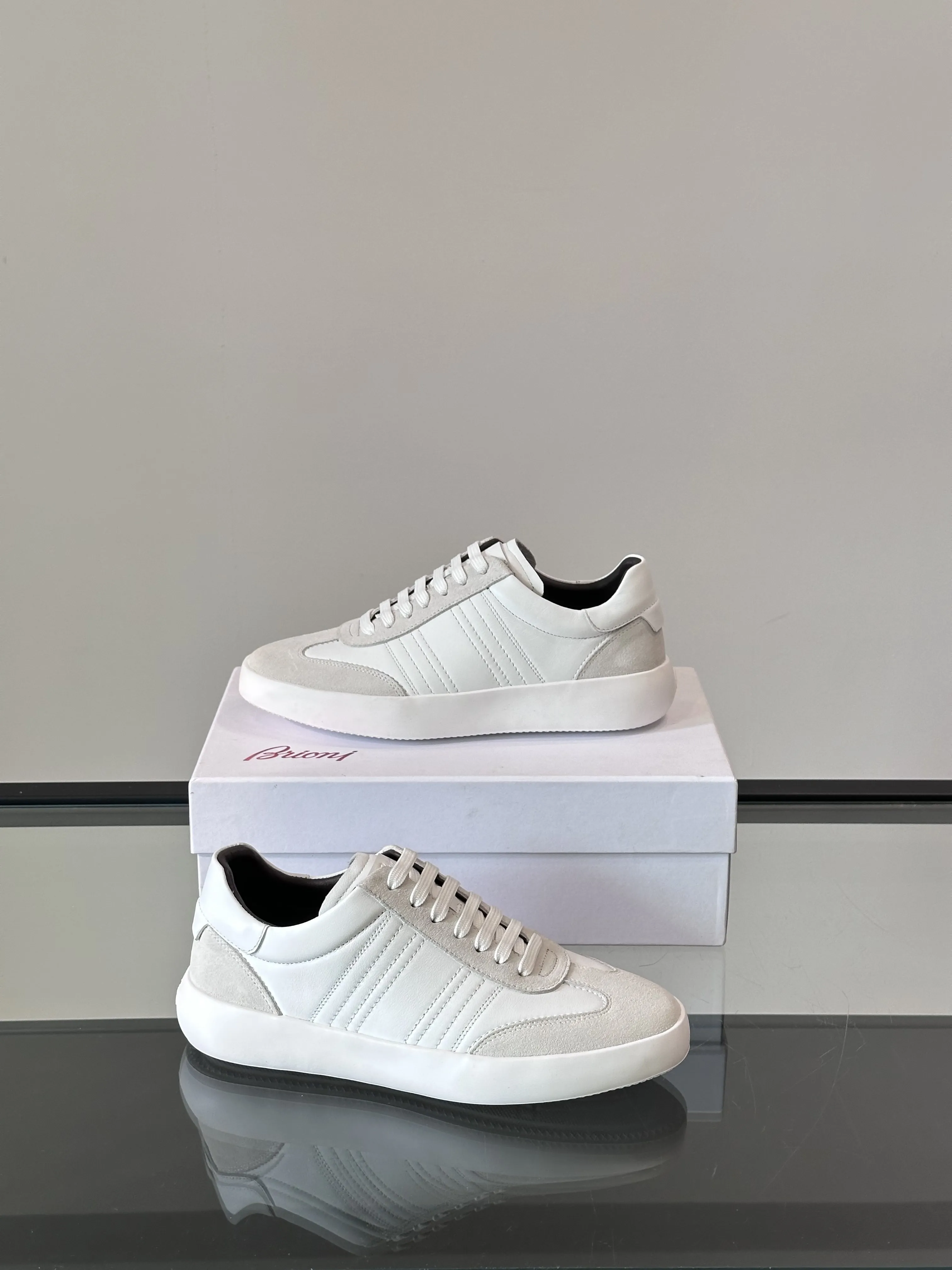 BRIONI Мужские кроссовки из телячьей кожи BRIONI Мужские кроссовки из телячьей кожи