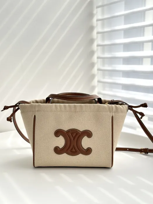  CELINE Женская сумка CABAS CUIR TRIOMPHE из текстиля