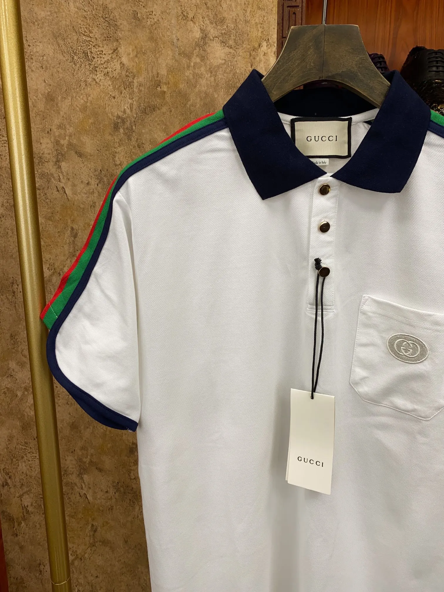 GUCCI Мужская футболка-поло GUCCI Мужская футболка-поло