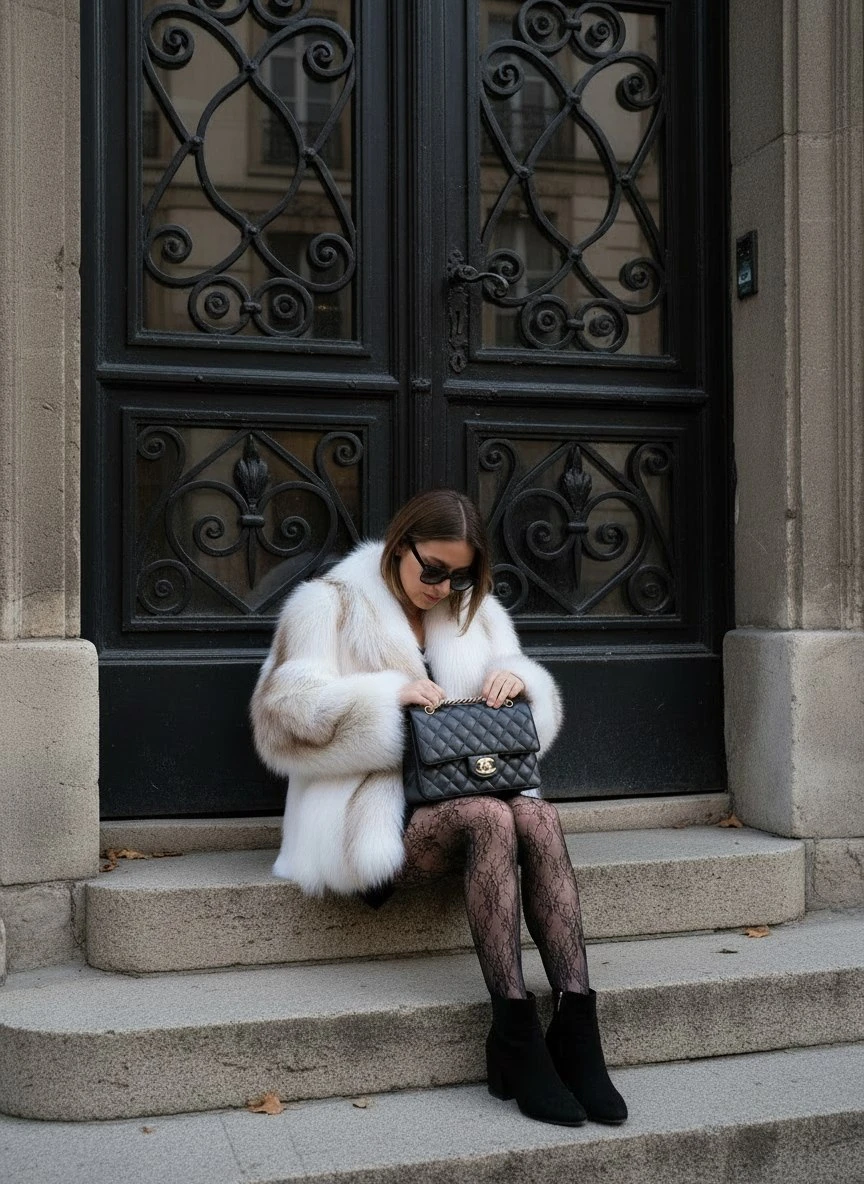 FENDI Женская шуба из меха лисы FENDI Женская шуба из меха лисы