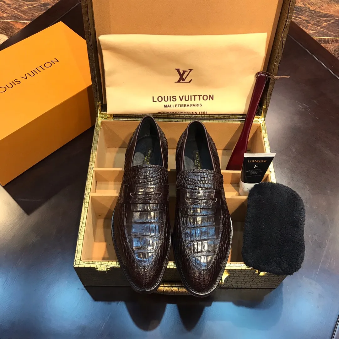 LOUIS VUITTON Мужские туфли из кожи крокодила LOUIS VUITTON Мужские туфли из кожи крокодила