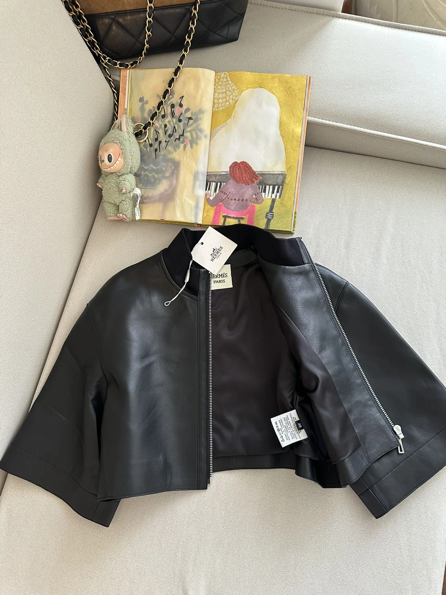 HERMES Женский кожаный костюм