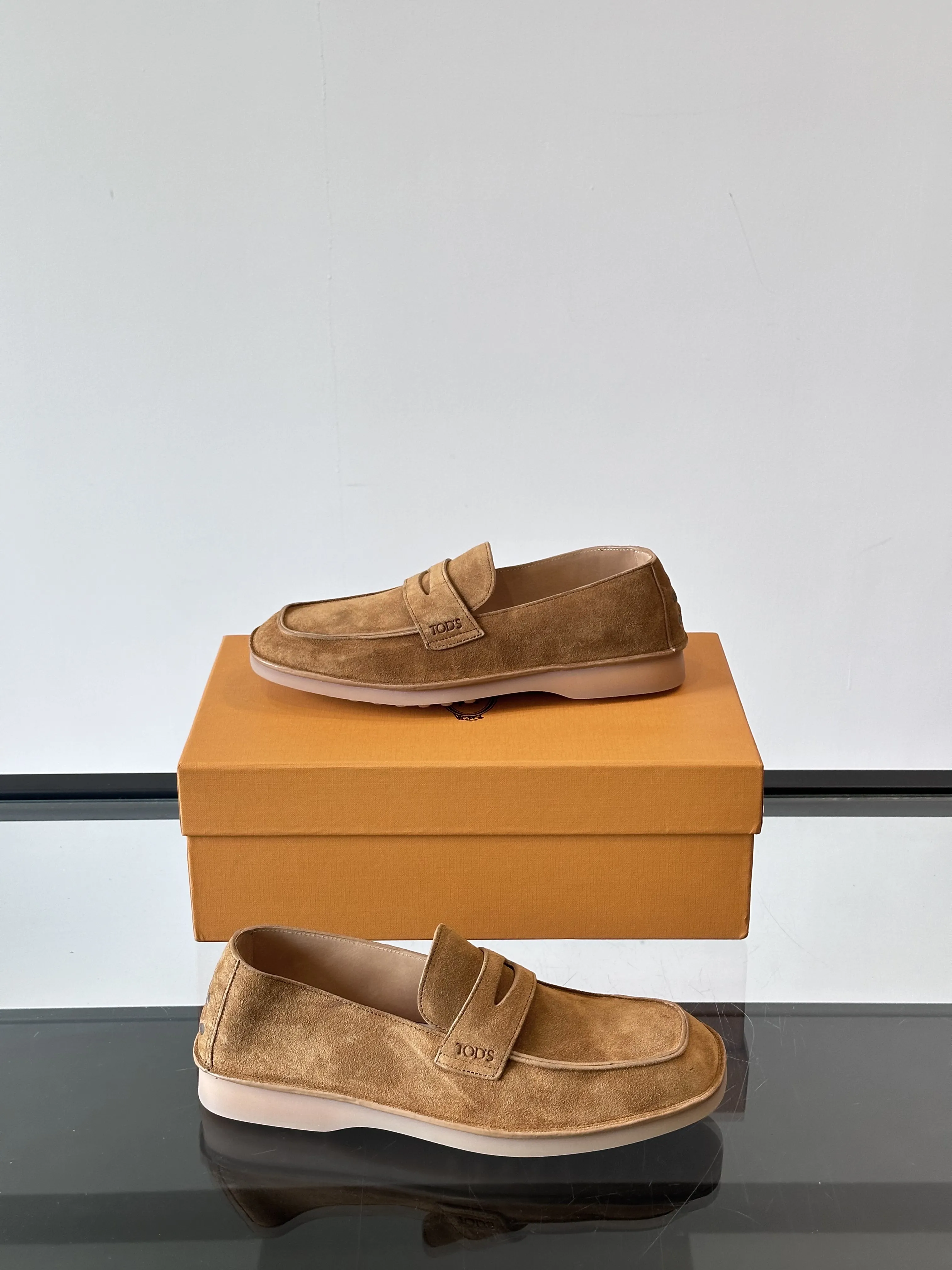 TOD'S Мужские лоферы из бархатистой замши черные