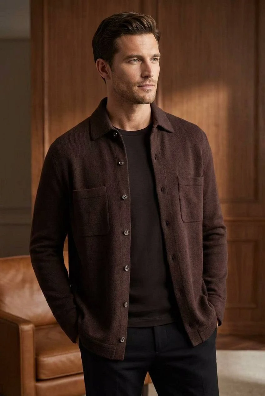 ERMENEGILDO ZEGNA Мужская рубашка из кашемира 