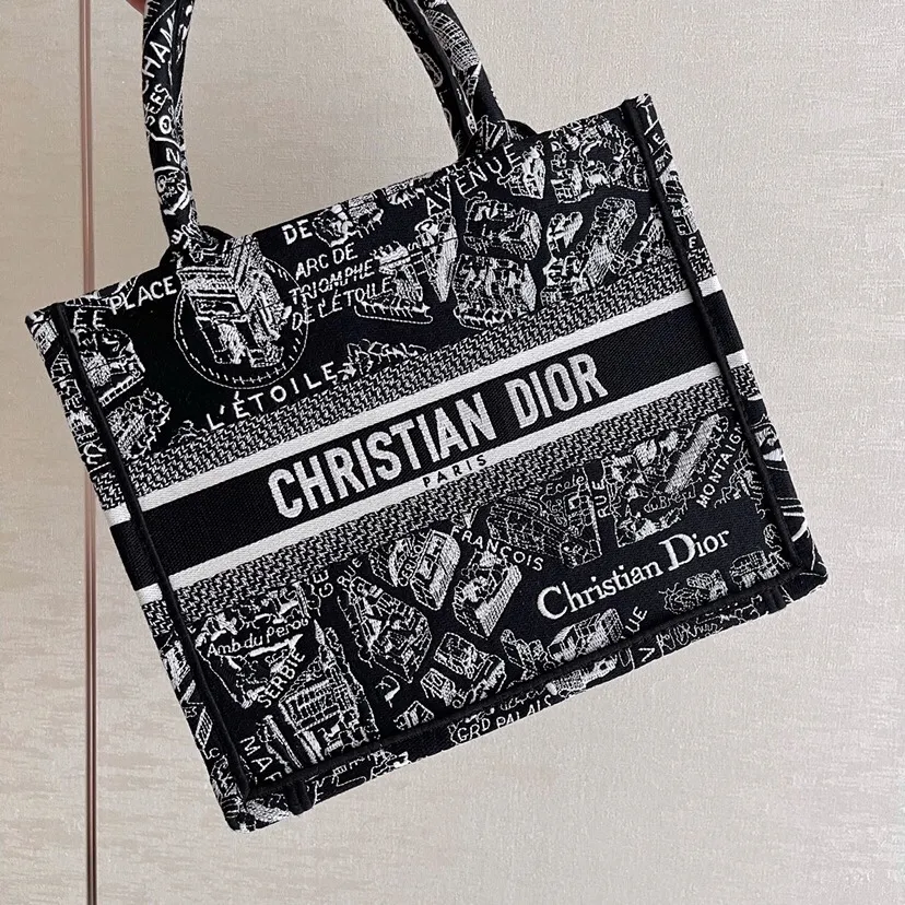 バッグ Christian Dior Book Tote (Plan de Paris) DIOR BOOK TOTE MEDIUM Plan de Paris Embroidery – Perrine Porter