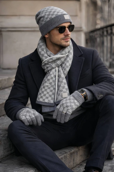 LOUIS VUITTON Мужской комплект из шерсти и кашемира