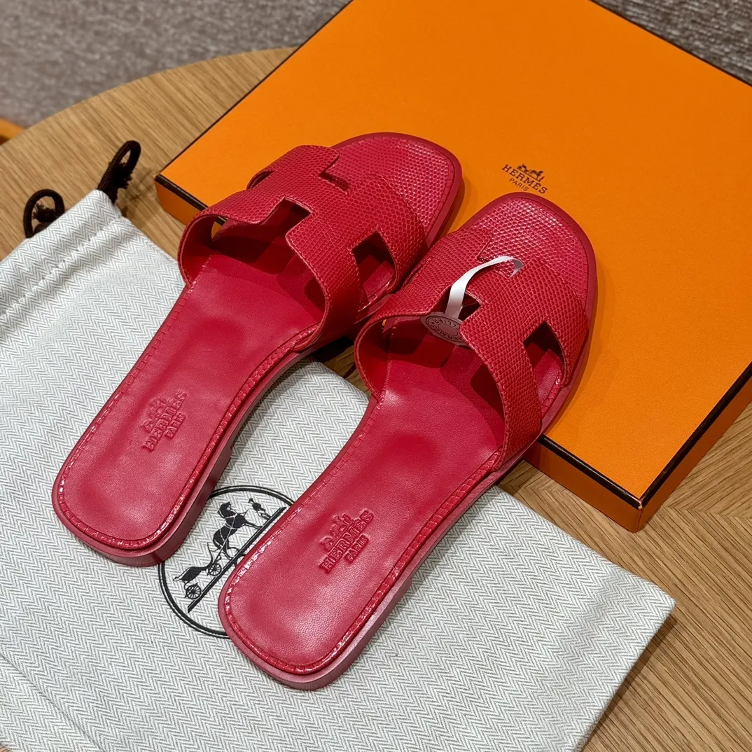 HERMES Женские сандалии Oran кожа ящерицы 