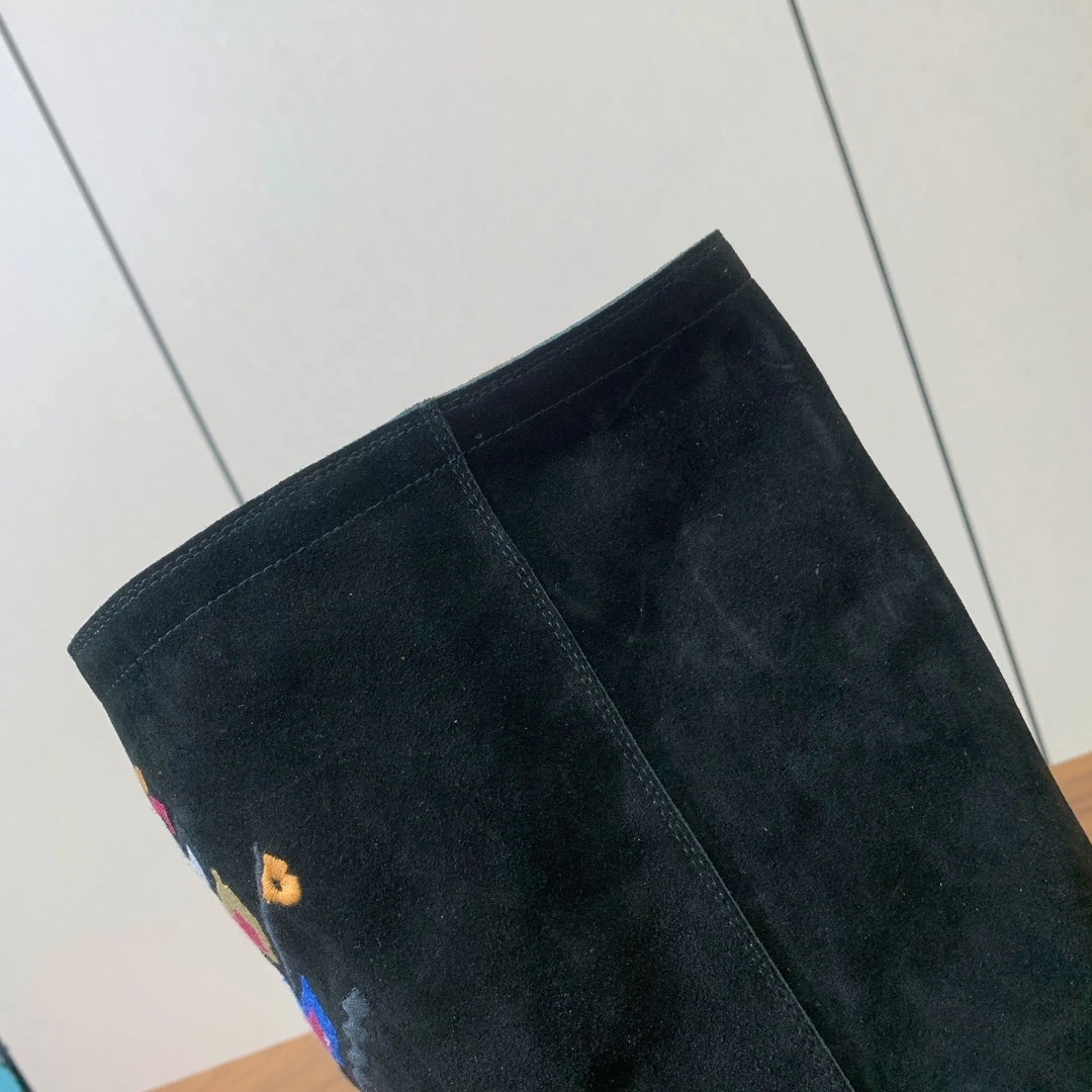 ISABEL MARANT Женские замшевые сапоги с вышивкой