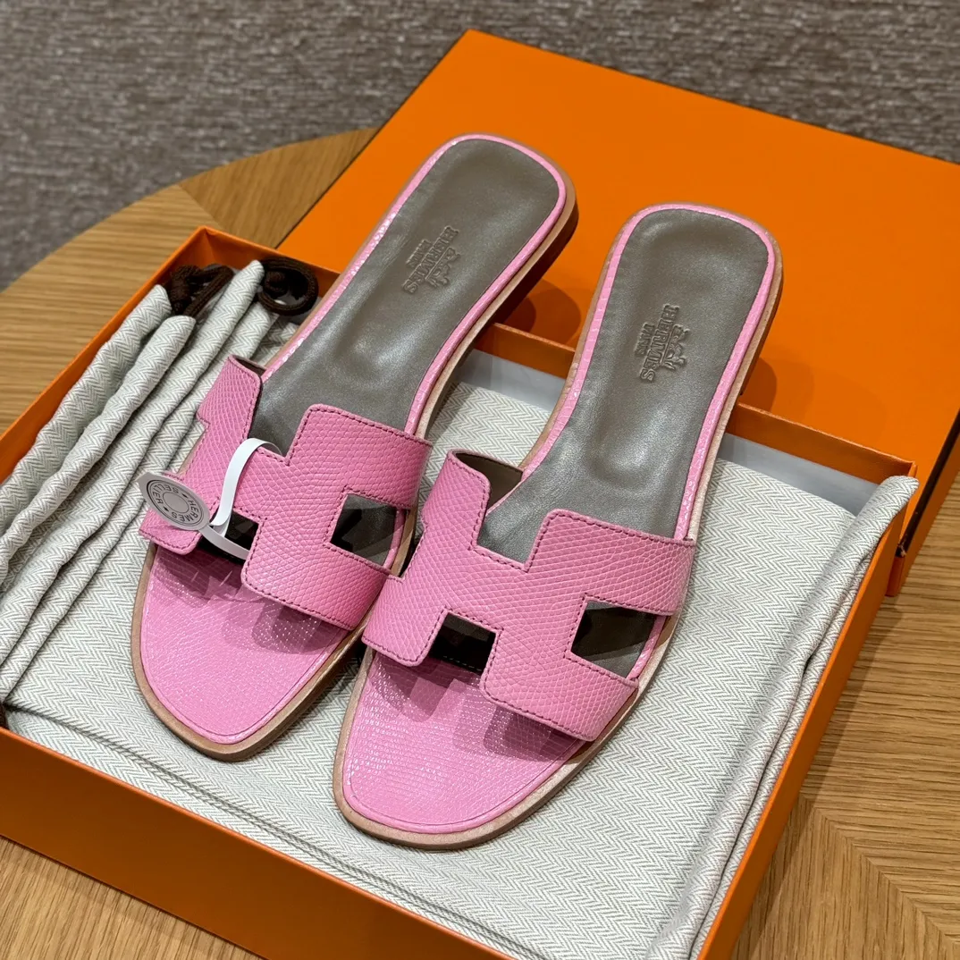 HERMES Женские сандалии Oran кожа ящерицы 