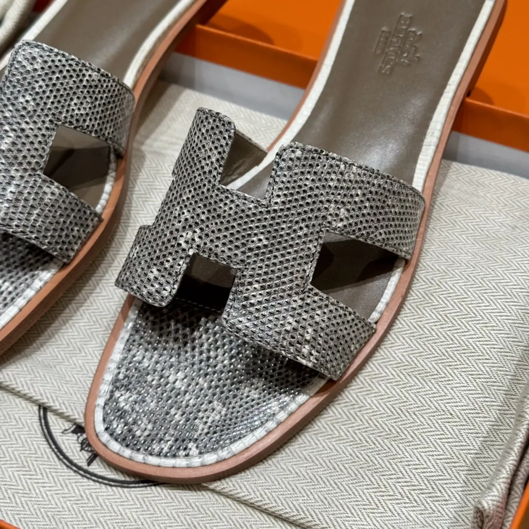 HERMES Женские сандалии Oran кожа ящерицы 