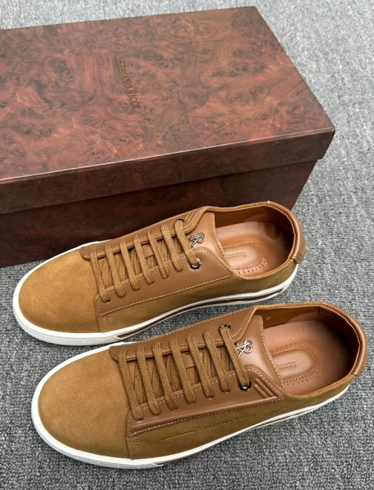 STEFANO RICCI Мужские кроссовки из замши и кожи