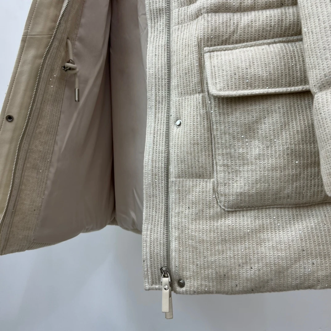 BRUNELLO CUCINELLI Женский удлинённый пуховик из кашемира BRUNELLO CUCINELLI Женский удлинённый пуховик из кашемира