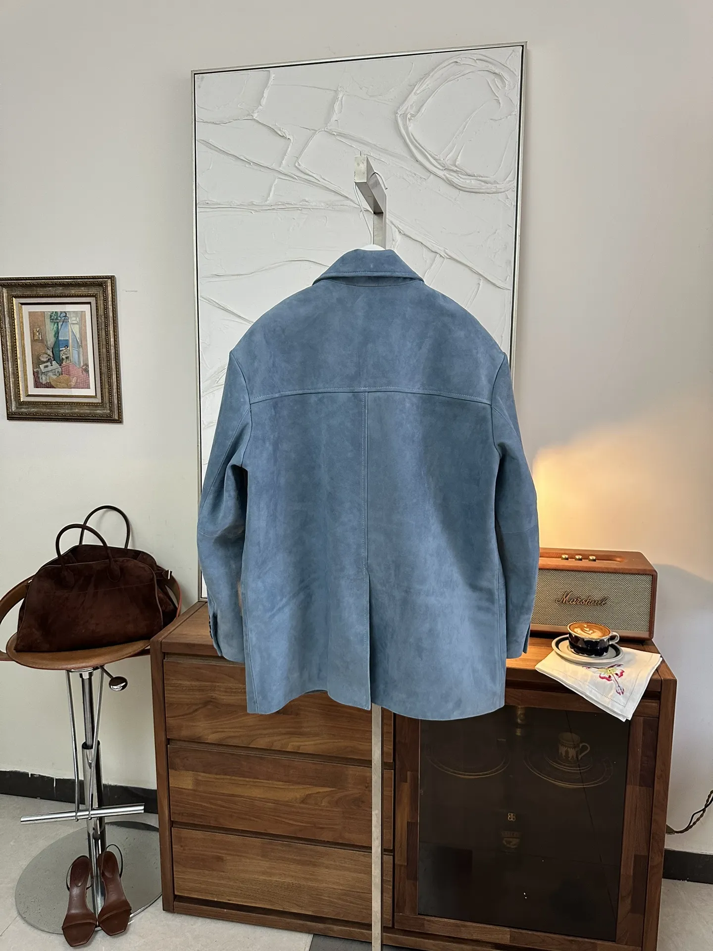 PRADA Женский жакет из замши голубой PRADA Женский жакет из замши голубой