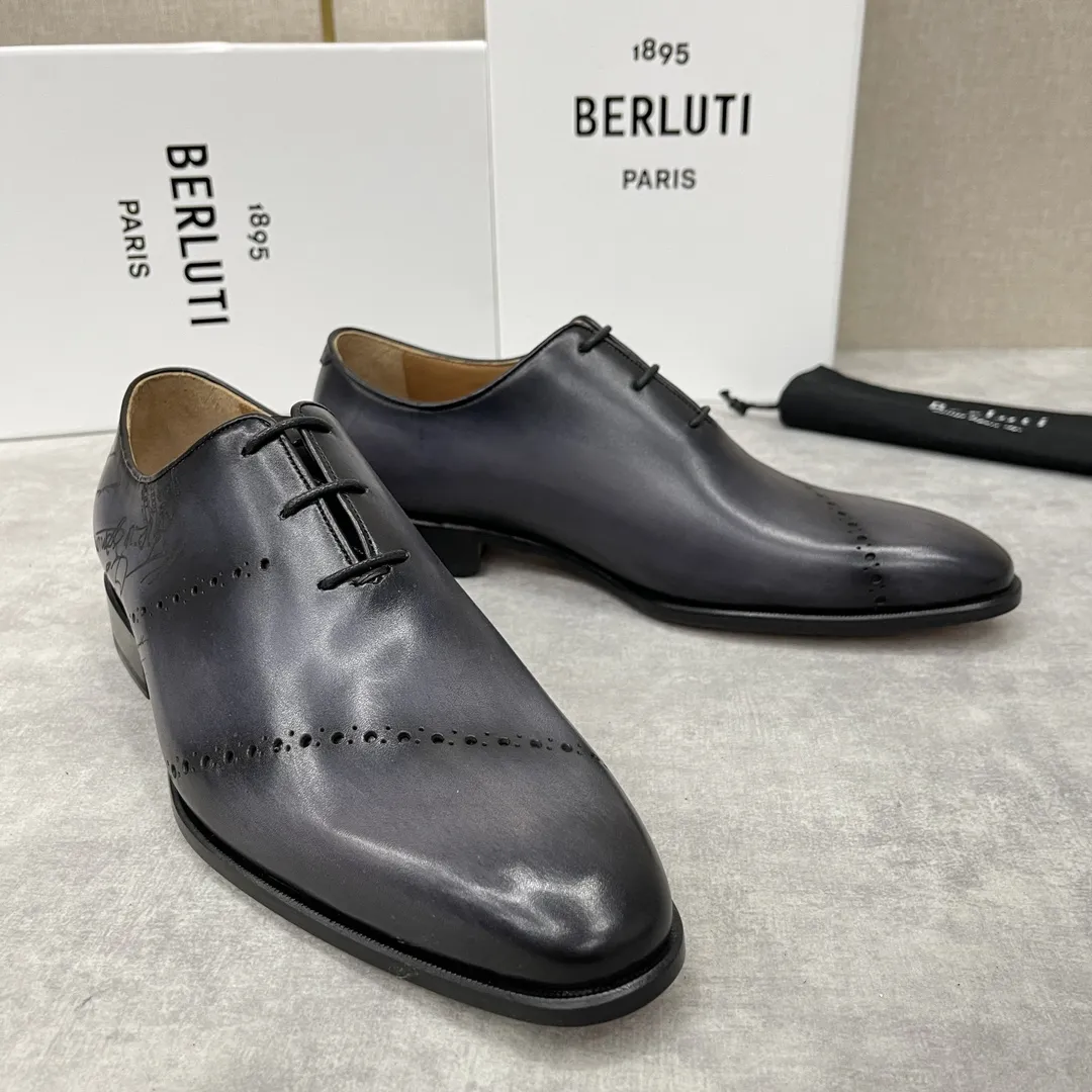 BERLUTI Мужские туфли из телячьей кожи - оксфорды 