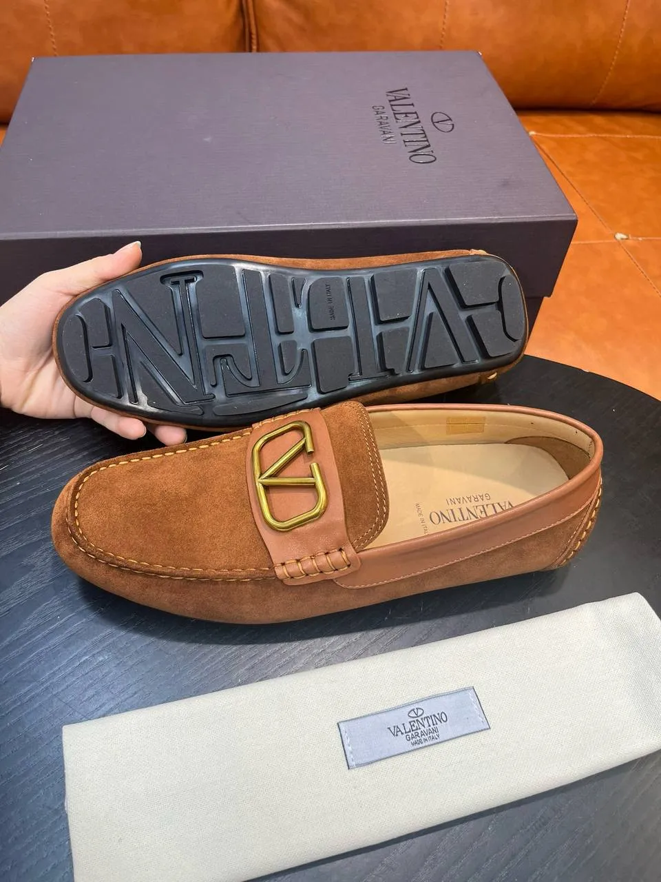 VALENTINO Мужские замшевые мокасины