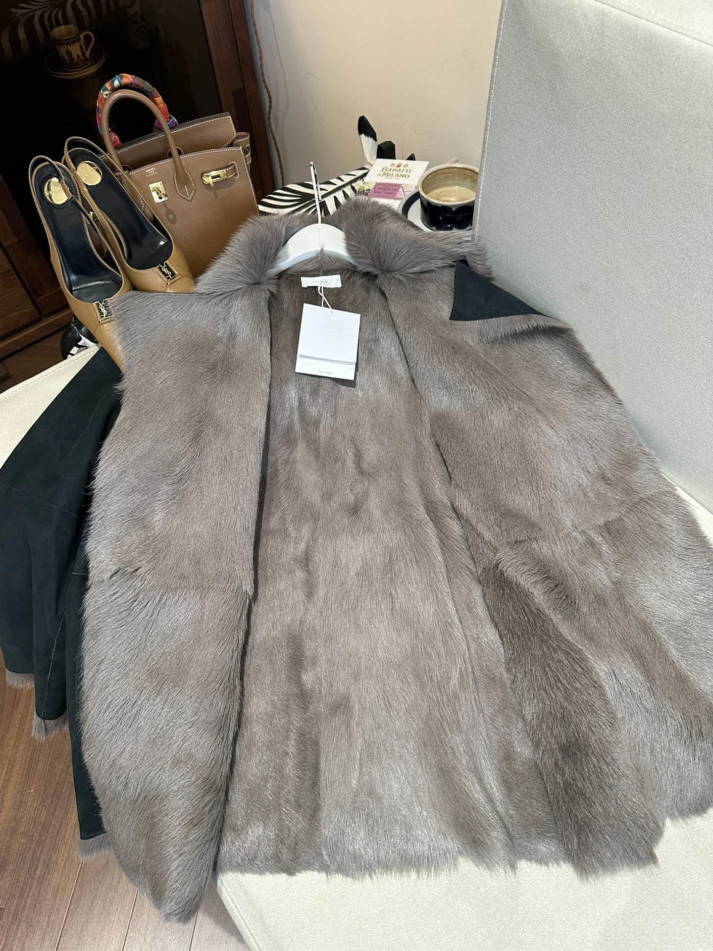 THE ROW Женская дублёнка с мехом лисы карамельная